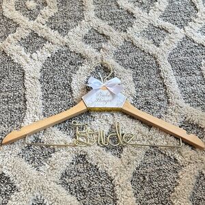 Bride Wooden Hanger with Gold Wire
